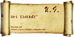 Uri Ildikó névjegykártya
